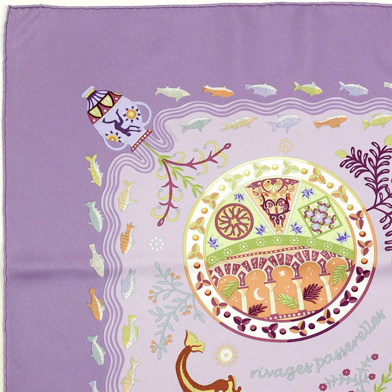 Hermes Scarf "Escales Mediterrannes" by Christine Henry 90cm Silk | Foulard Carre