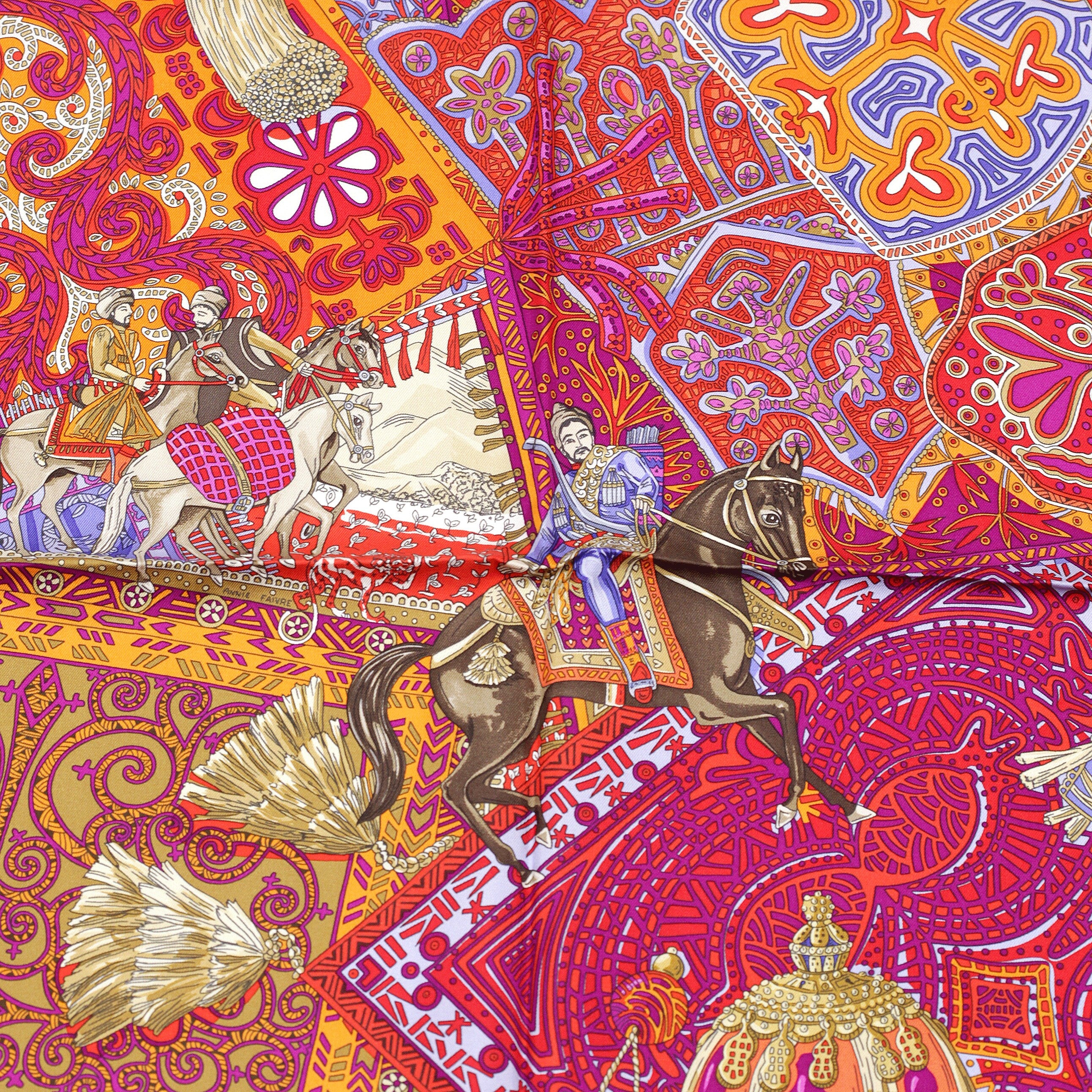 Hermes Scarf "Cavaliers du Caucase" by Annie Faivre 90cm Silk | Carre Foulard