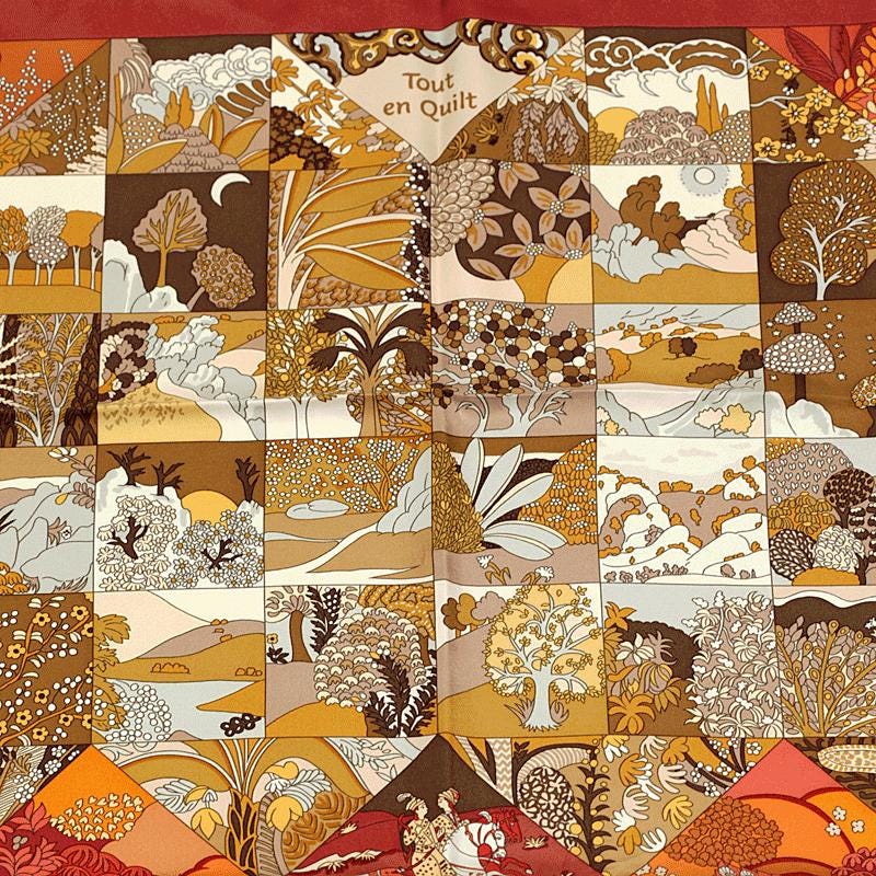 Hermes Scarf "Tout en Quilt" by Caty Latham 90cm Silk | Carre Foulard