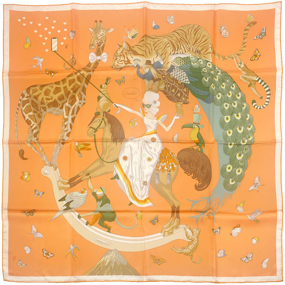 Hermes Scarf "Hermès Story" by Jonathon Burton 90cm Silk | Carre Foulard