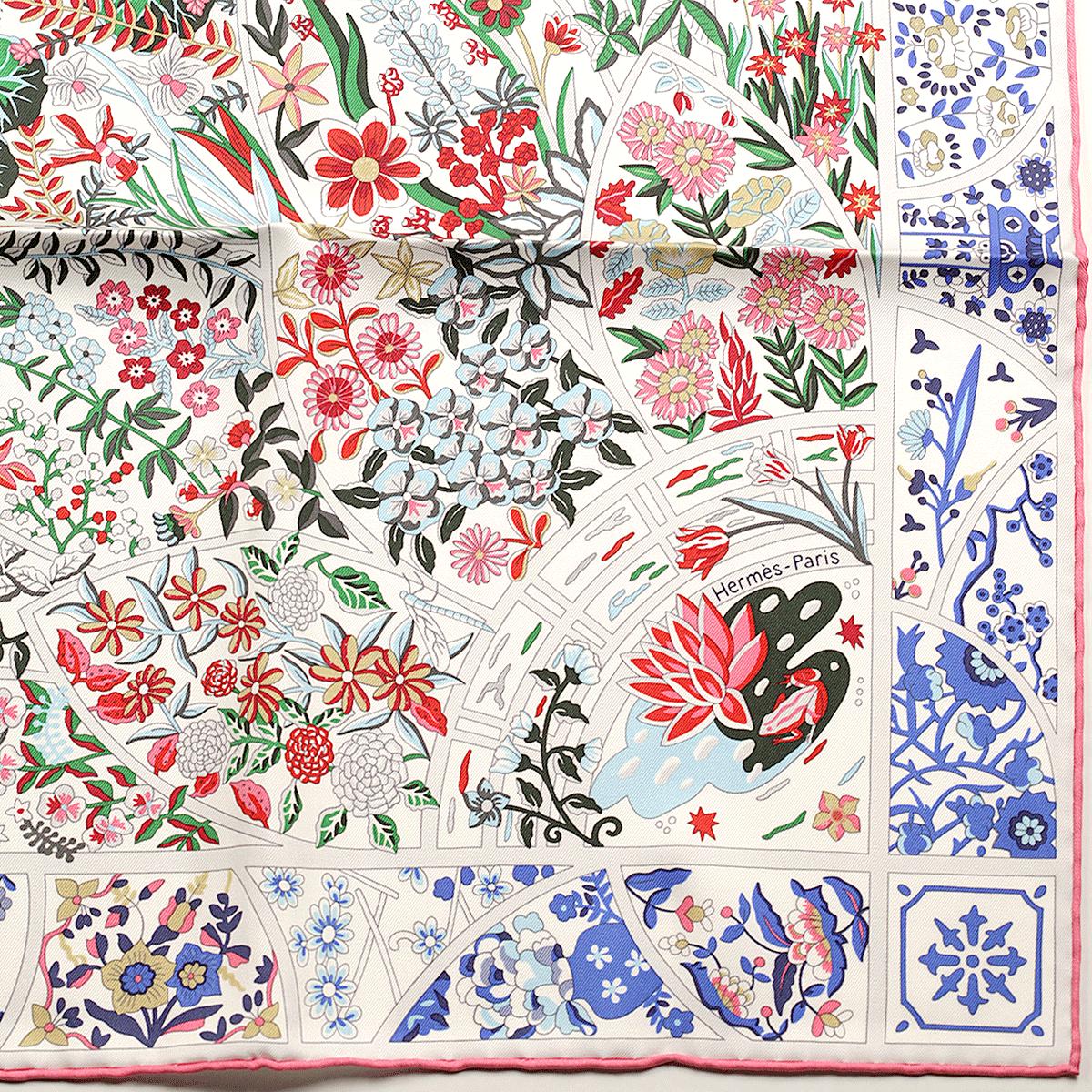 Hermes Scarf "Fleurs de Giverny" by Christine Henry 90cm Silk | Carre Foulard