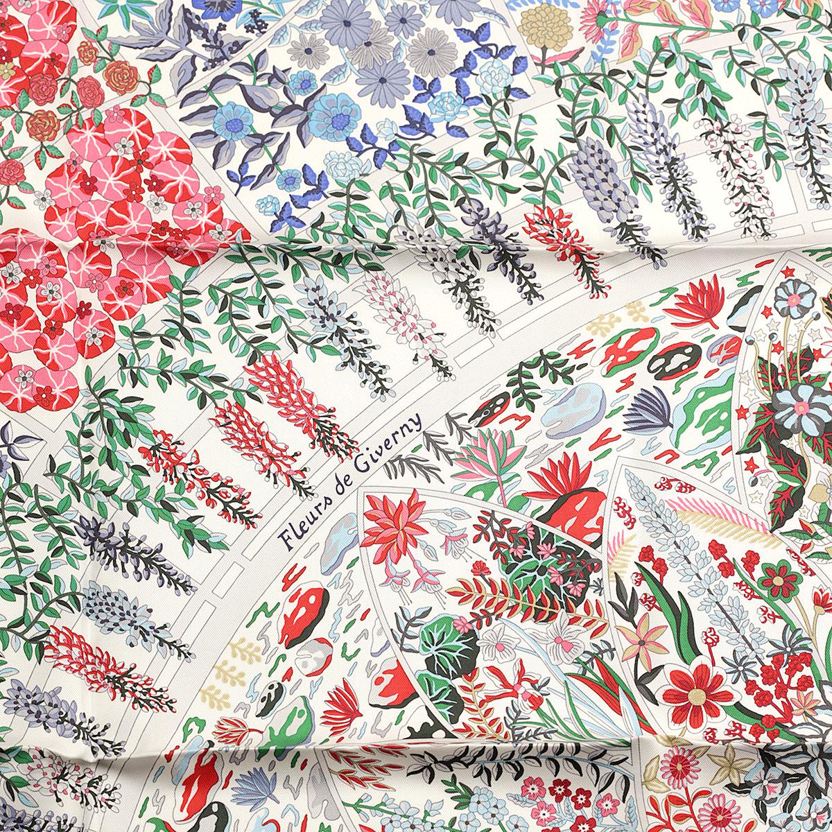 Hermes Scarf "Fleurs de Giverny" by Christine Henry 90cm Silk | Carre Foulard