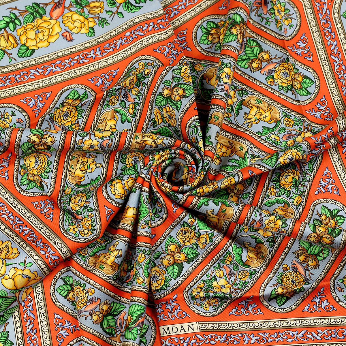 Hermes Scarf "Qalamdan" by Catherine Baschet Vintage 90cm Silk | Foulard Carre