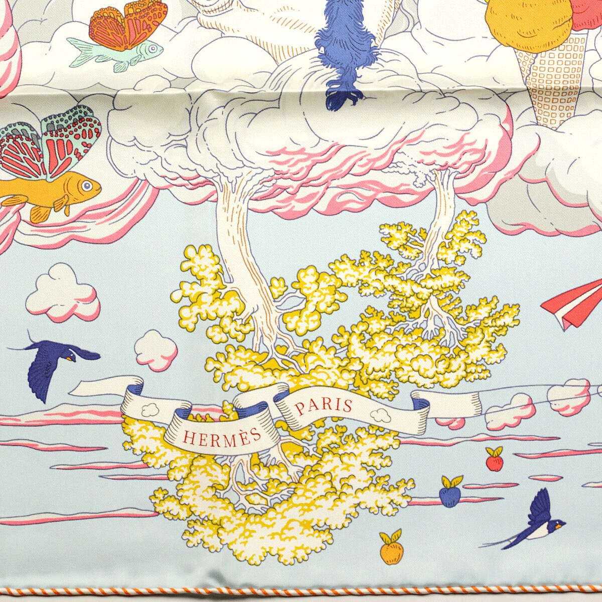 Hermes Scarf "Sur Mon Nuage" by Dimitri Rybaltchenko 90cm Silk | Foulard Carre