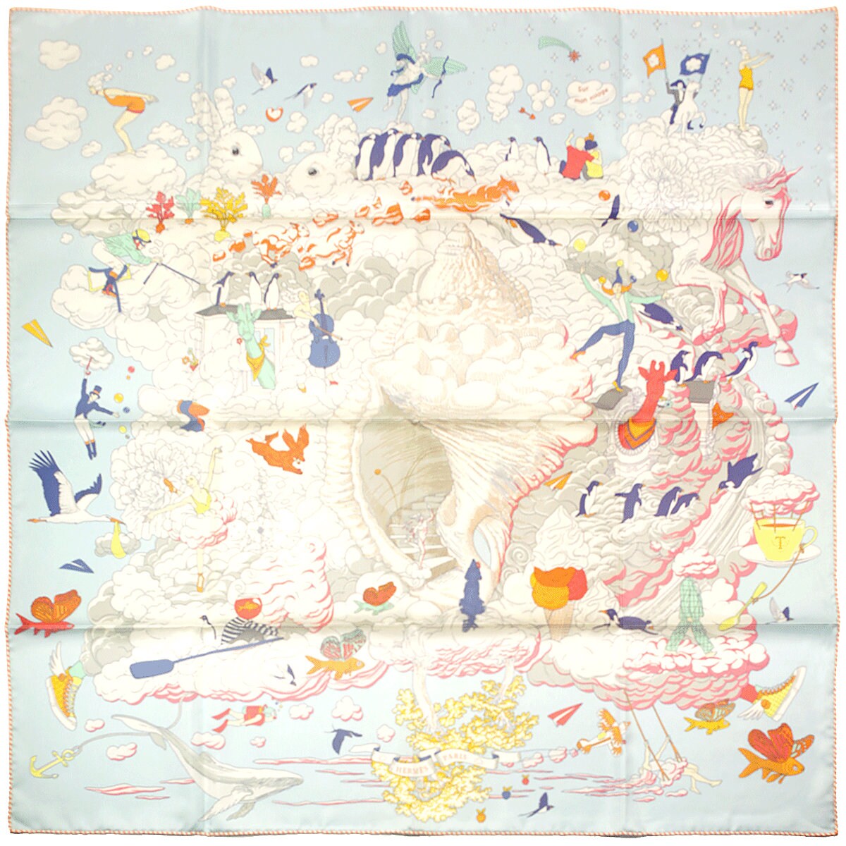 Hermes Scarf "Sur Mon Nuage" by Dimitri Rybaltchenko 90cm Silk | Foulard Carre