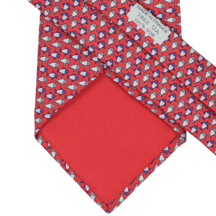 Hermes Men's Silk Tie Fish Pattern 7862 | Necktie Cravate