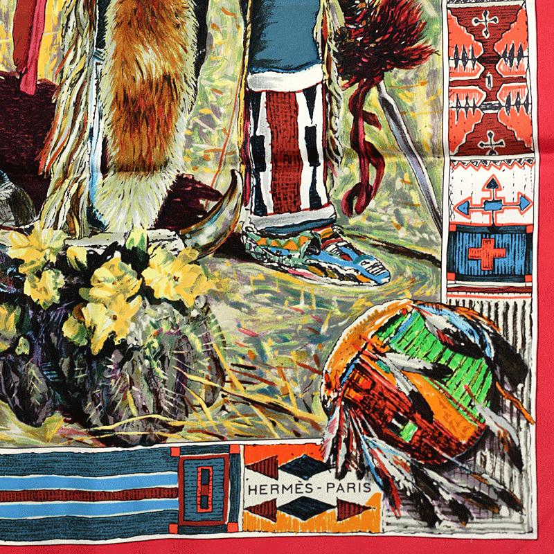 Hermes Scarf "Les Cheyennes" by Kermit Oliver 90cm Silk | Carre Foulard