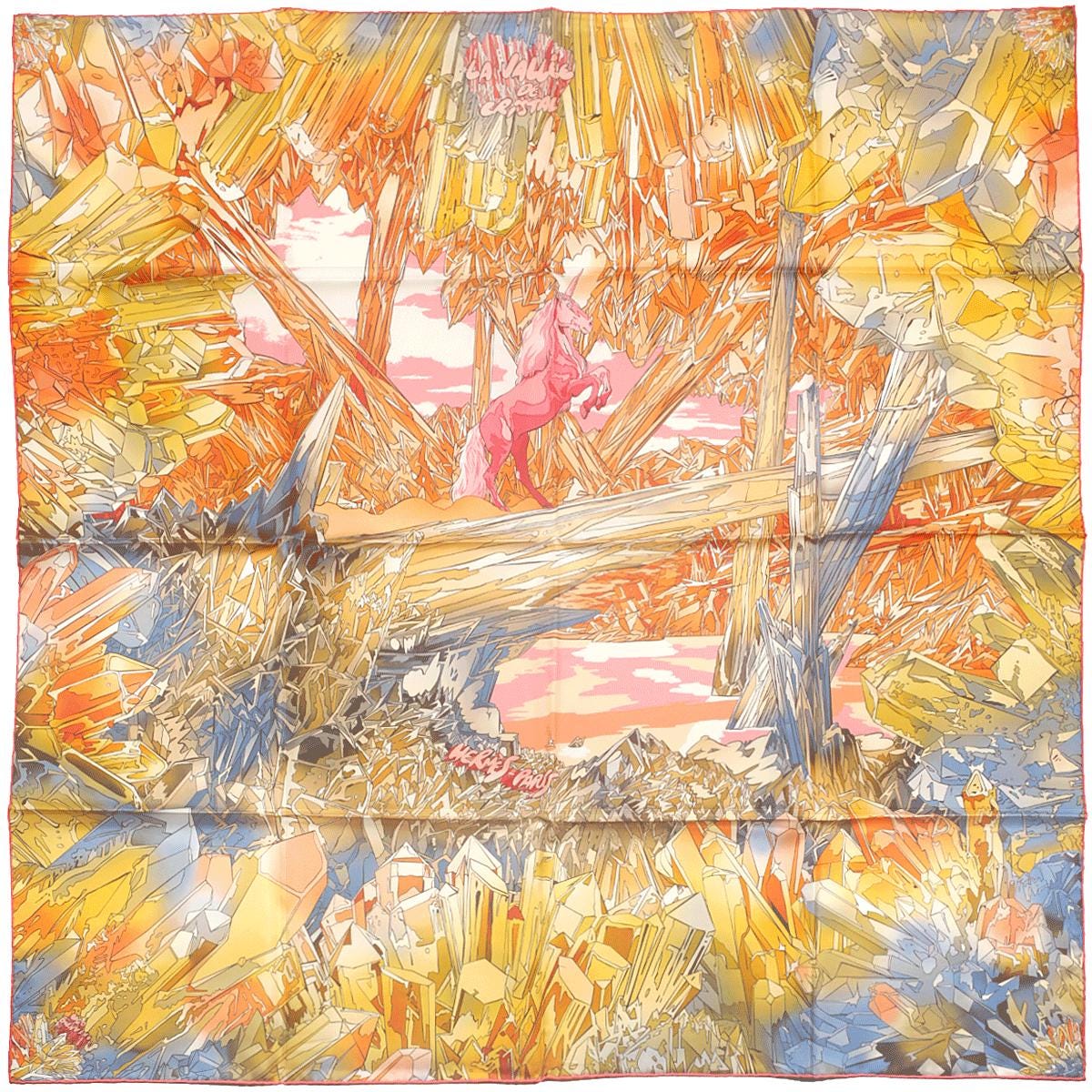 Hermes Scarf "La Vallee de Cristal" by Ugo Bienvenu 90cm Silk | Carre Foulard