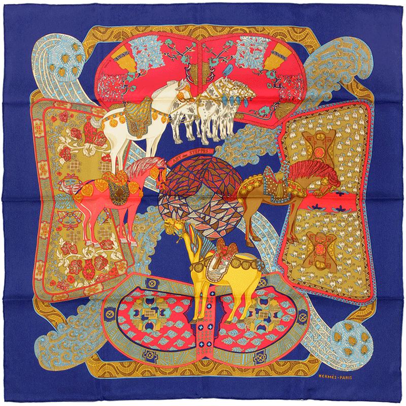 Hermes Scarf "Art des Steppes" by Annie Faivre 90cm Silk | Foulard Carre