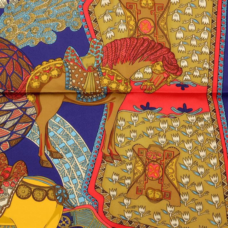 HERMES カレ90 ART DES STEPPES エルメス カレ90 ART des STEPPES ステップ美術 スカーフ シルク