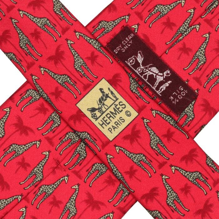 Hermes Men's Silk Tie Giraffes Pattern 7314 | Necktie Cravate