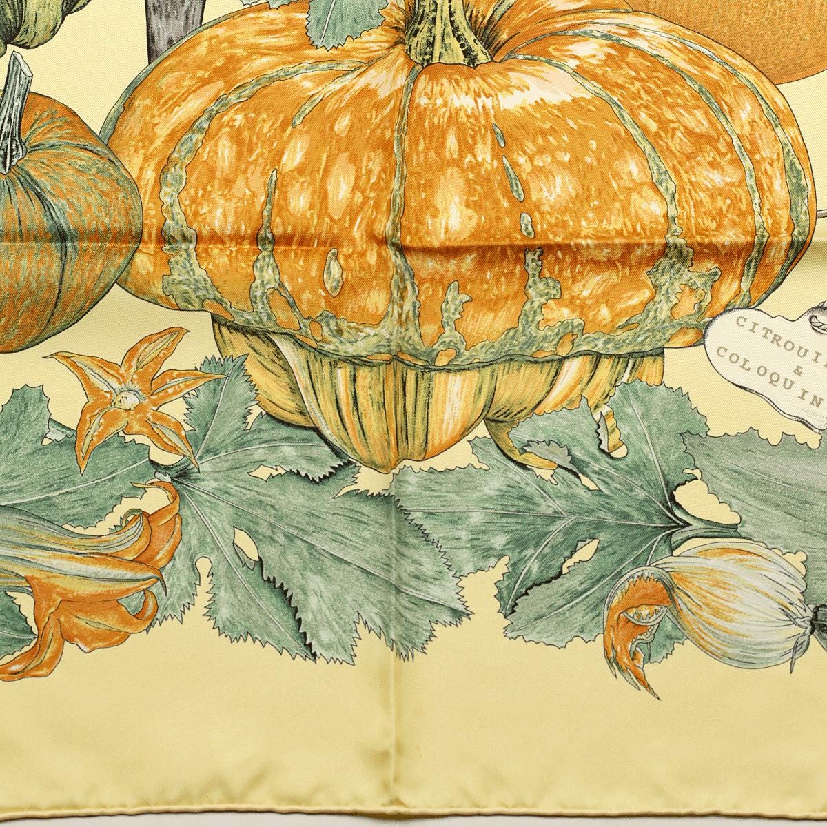 Hermes Scarf "Citrouilles et Coloquintes" by Valerie Dawlat Dumoulin 90cm Silk | Carre Foulard