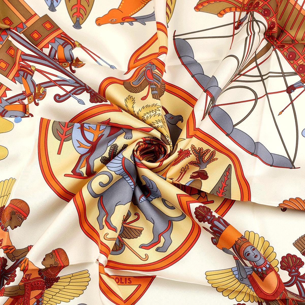 Hermes Scarf "Persepolis" by Sophie Koechlin 90cm Silk | Carre Foulard