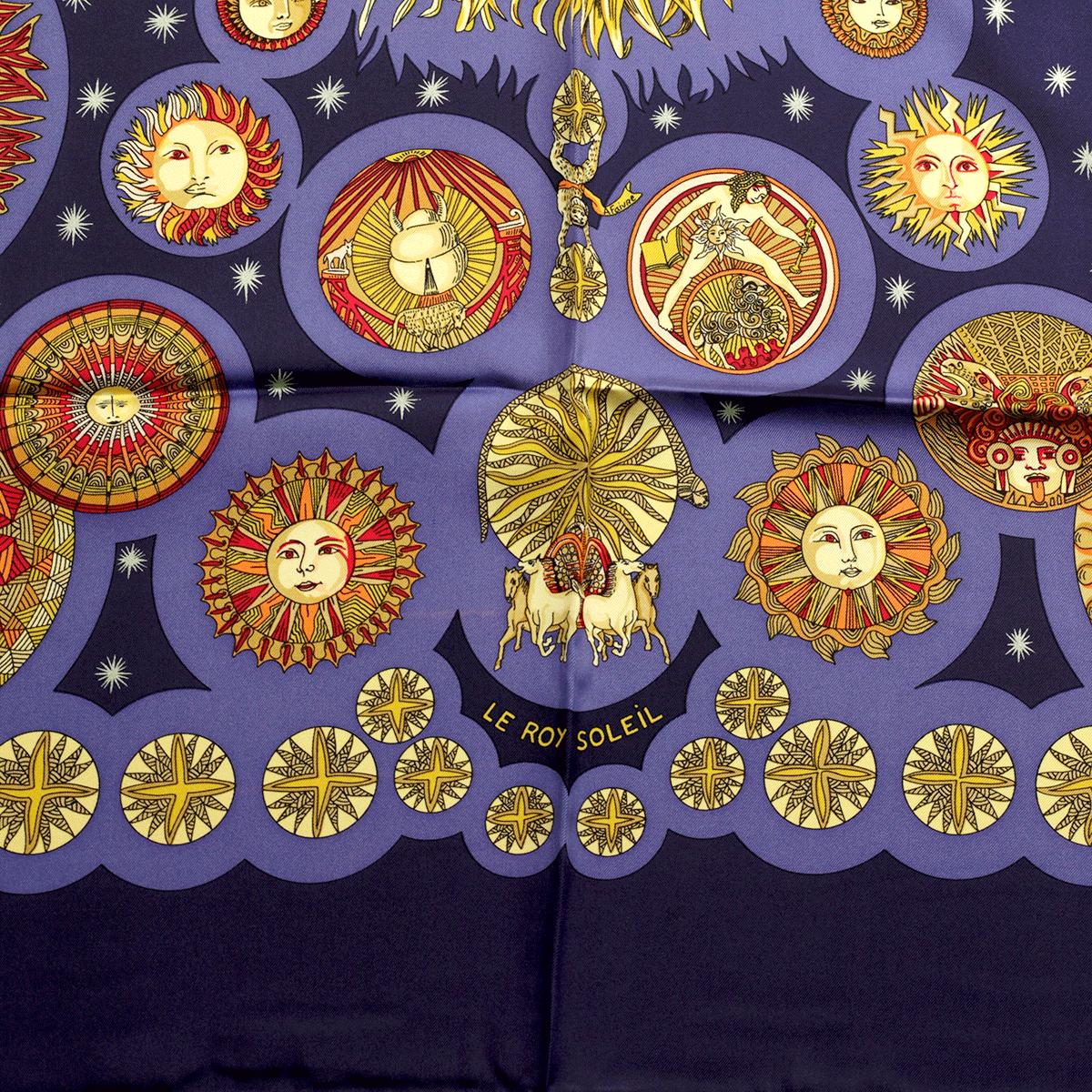 Hermes Scarf "Le Roy Soleil" by Annie Faivre 90cm Silk | Carre Foulard