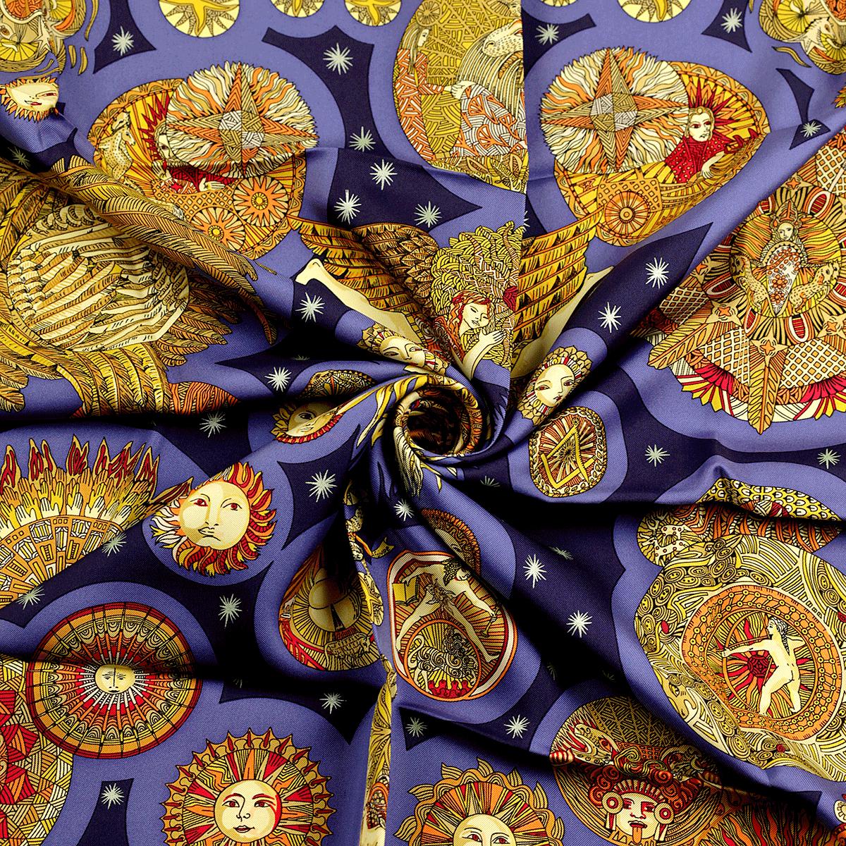 Hermes Scarf "Le Roy Soleil" by Annie Faivre 90cm Silk | Carre Foulard