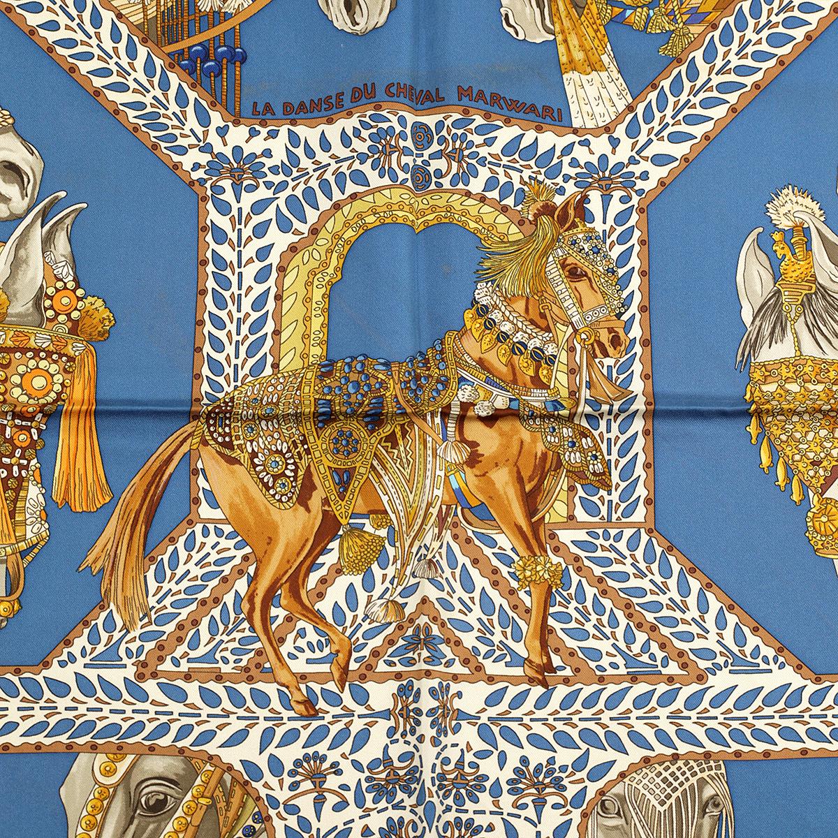 Hermes Scarf "Danse du Cheval Marwari" by Annie Faivre 90cm Silk | Carre Foulard