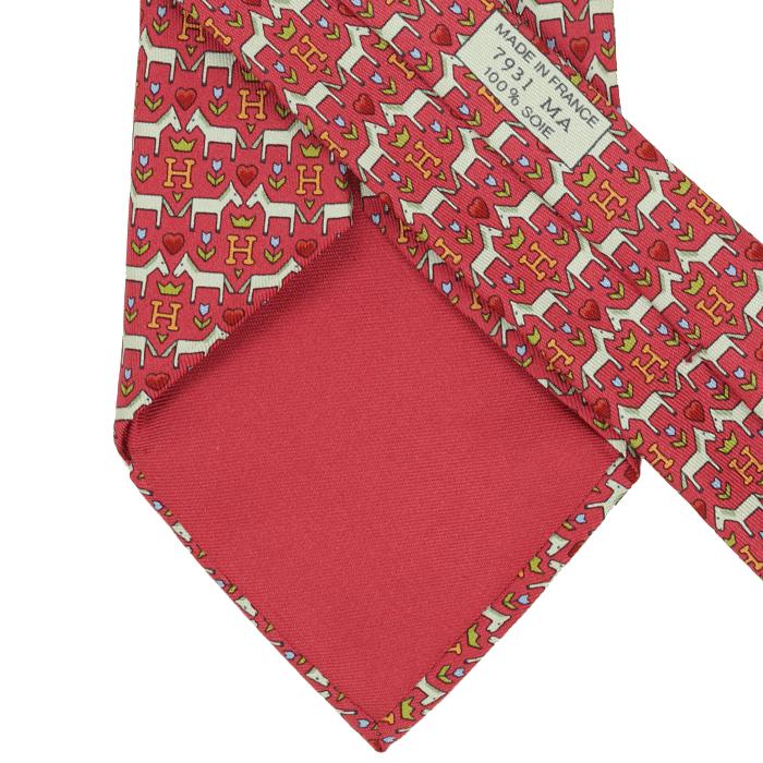 Hermes Men's Silk Tie Classic Horses <3 H Pattern 7931