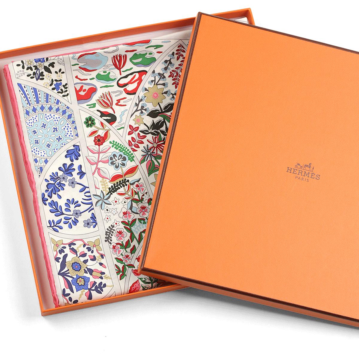 Hermes Scarf "Fleurs de Giverny" by Christine Henry 90cm Silk | Carre Foulard