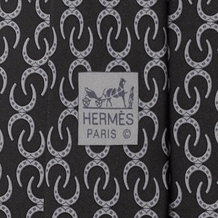 Hermes Men's Silk Tie Horseshoe Pattern 5404 | Necktie Cravate