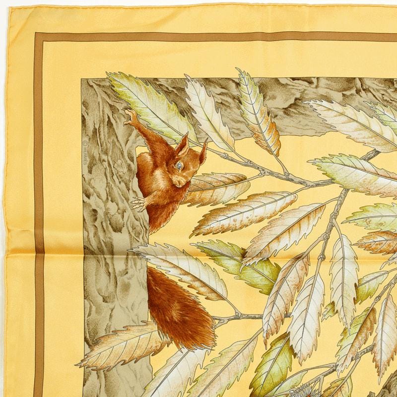 Hermes Scarf "Casse Noisette" by Antoine De Jacquelot Vintage 90cm Silk
