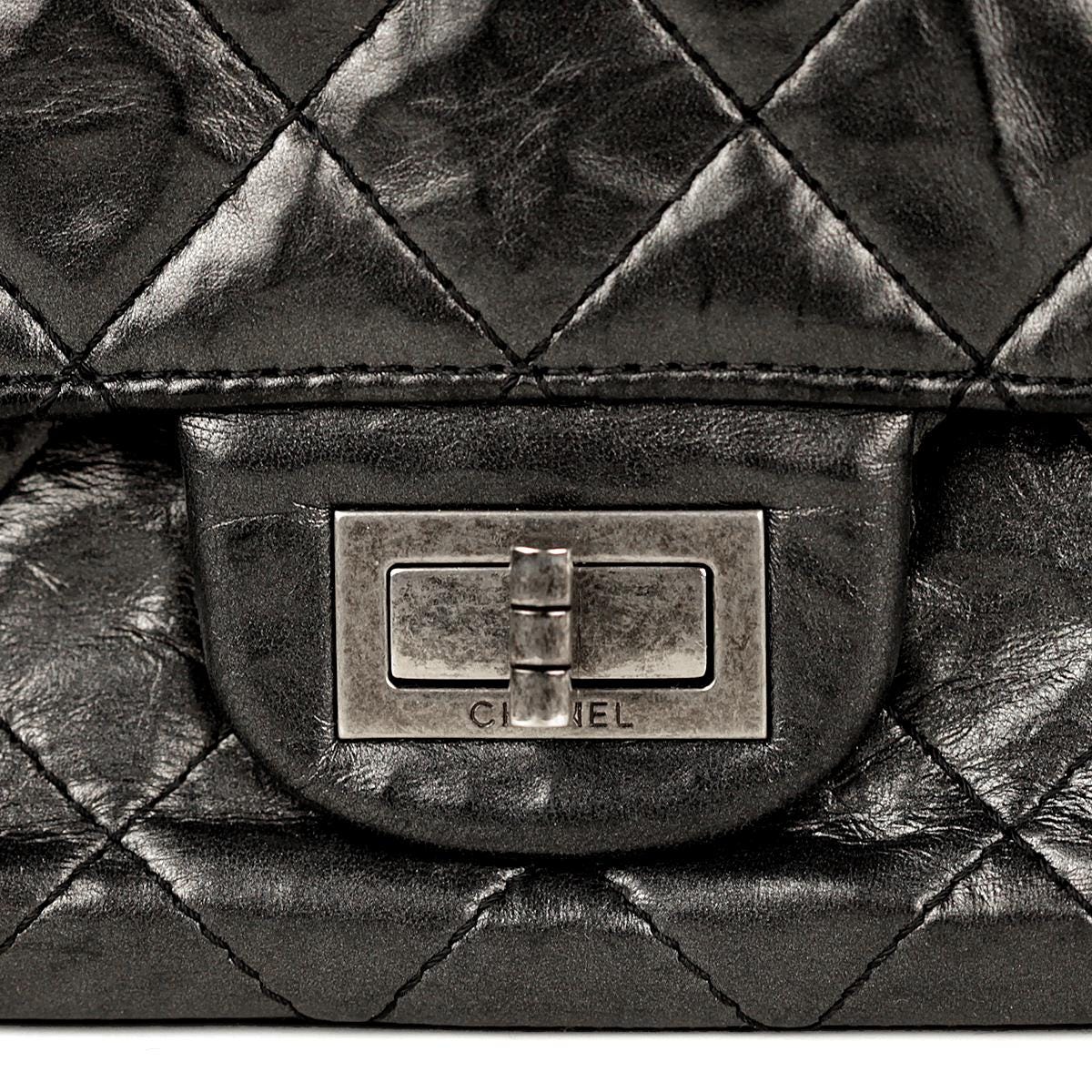 Chanel Bag 2.55 Reissue Aged Calfskin Leather SHW Black Large 227 | 100% Authentic