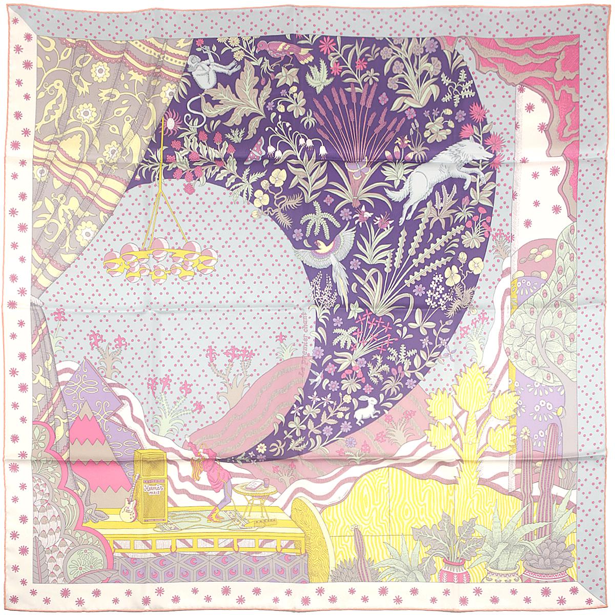 Hermes Scarf "Le Premier Chant" by Sophia Andreotti and Édouard Baribeaud 90cm Silk | Carre Foulard