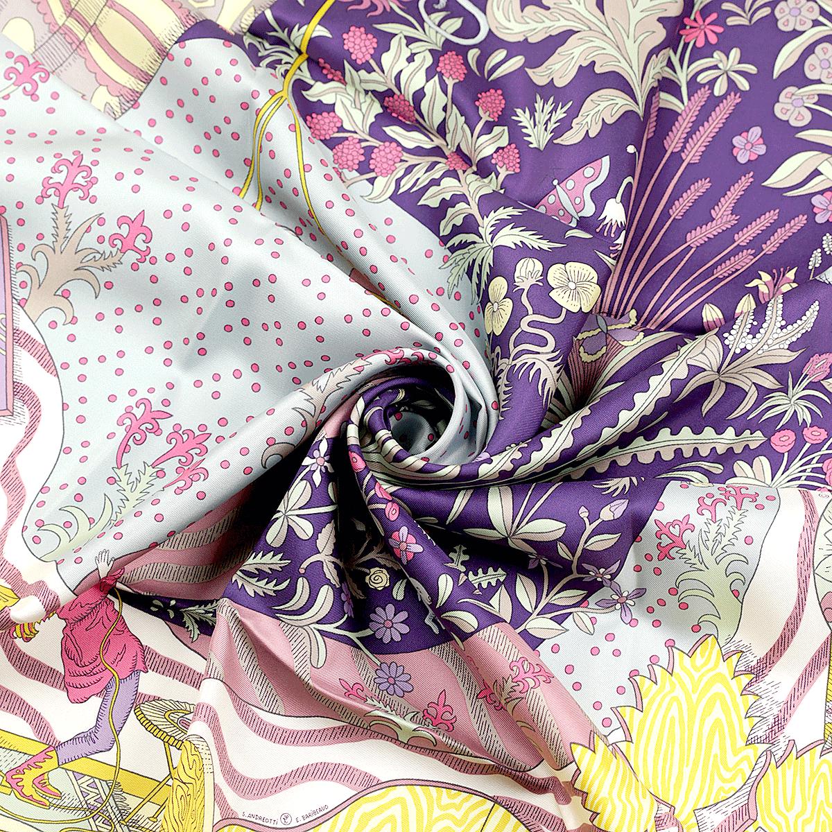 Hermes Scarf "Le Premier Chant" by Sophia Andreotti and Édouard Baribeaud 90cm Silk | Carre Foulard