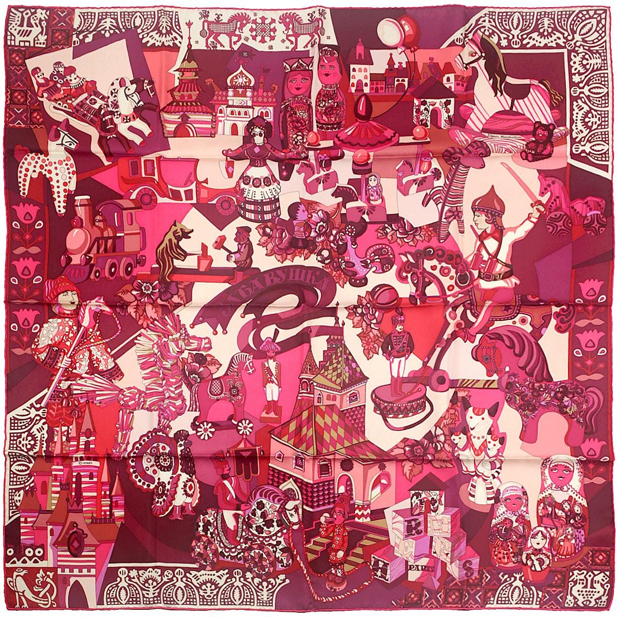 Hermes Scarf "Zabavushka" by Evgenia Miroschnichenko 90cm Silk | Grail