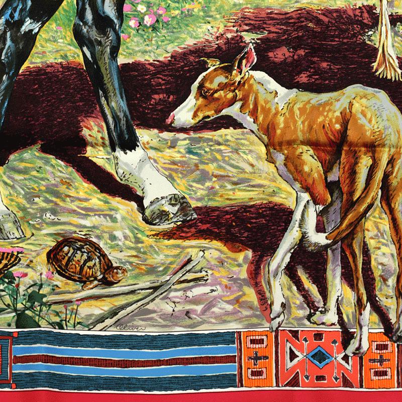 Hermes Scarf "Les Cheyennes" by Kermit Oliver 90cm Silk | Carre Foulard