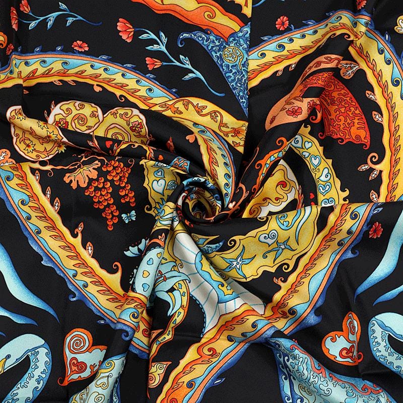 Hermes Scarf "De Tout Coeur" by Zoe Pauwels 90cm Silk | Carre Foulard