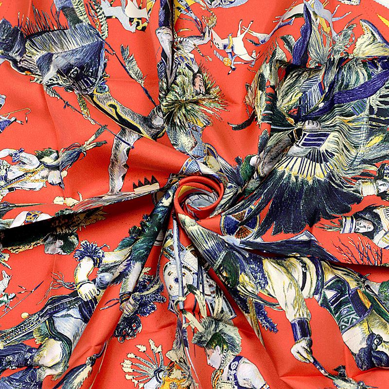 Hermes Scarf "Les Danses des Indiens" by Kermit Oliver 90cm Silk | Carre Foulard