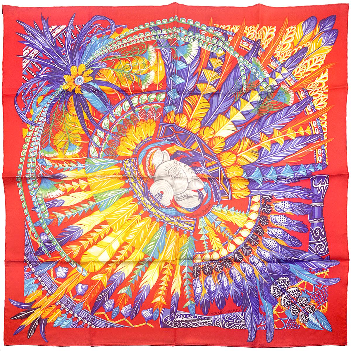 Hermes Scarf "Danse Pacifique" by Laurence Bourthoumieux 90cm Silk | Carre Foulard