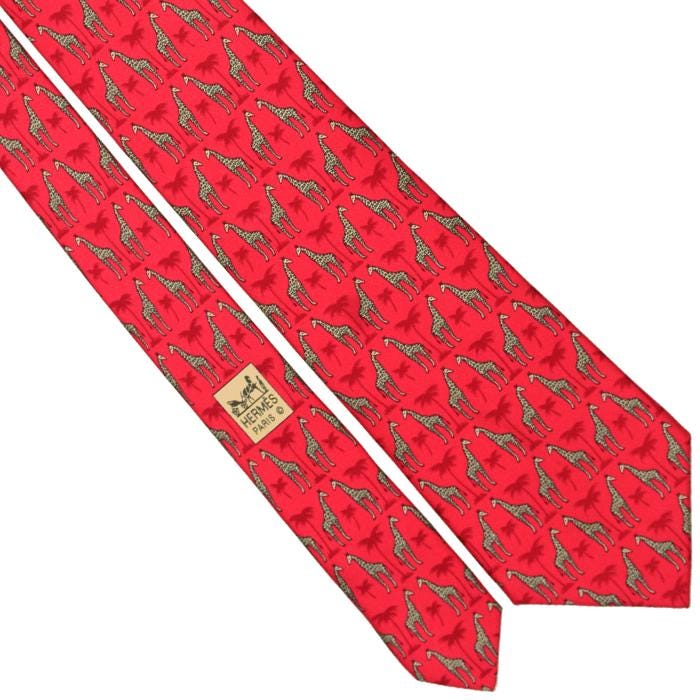 Hermes Men's Silk Tie Giraffes Pattern 7314 | Necktie Cravate