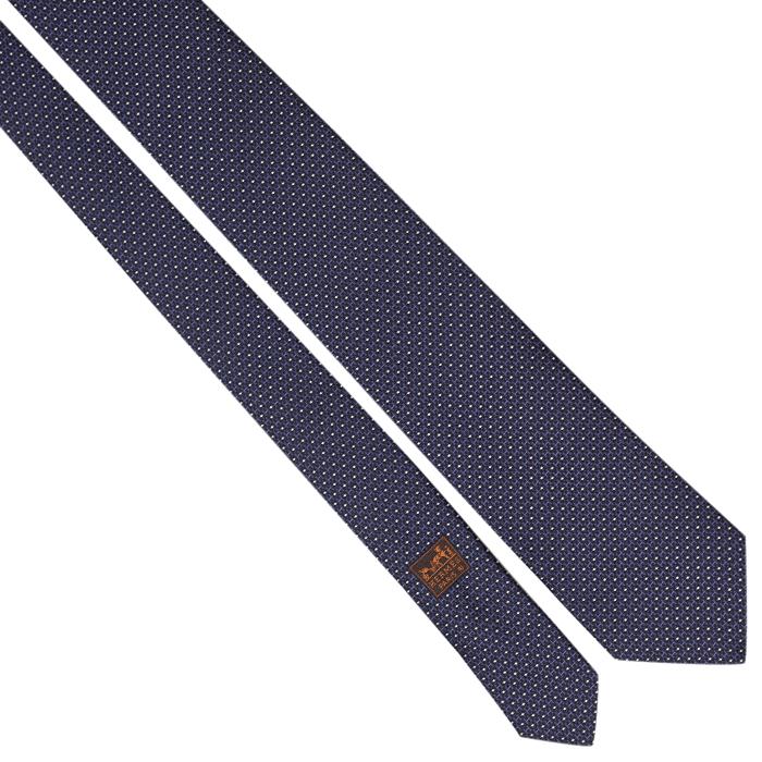 Hermes Men's Heavy Silk Tie Geometric Pattern 659208T | Necktie Cravate