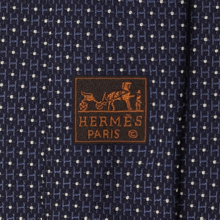 Hermes Men's Heavy Silk Tie Geometric Pattern 659208T | Necktie Cravate