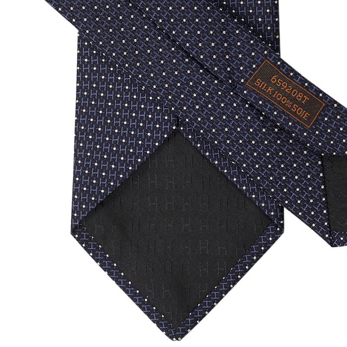 Hermes Men's Heavy Silk Tie Geometric Pattern 659208T | Necktie Cravate