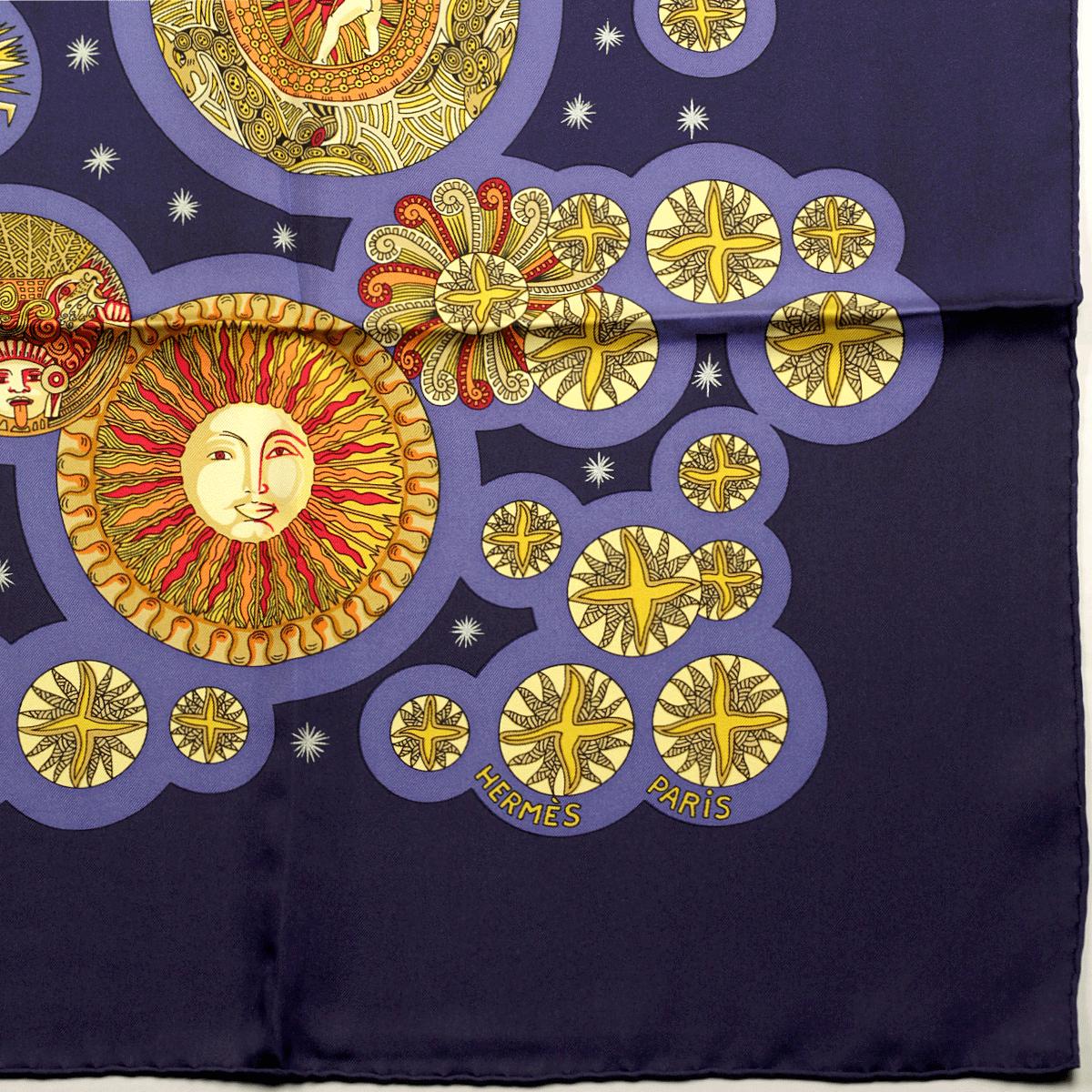 Hermes Scarf "Le Roy Soleil" by Annie Faivre 90cm Silk | Carre Foulard