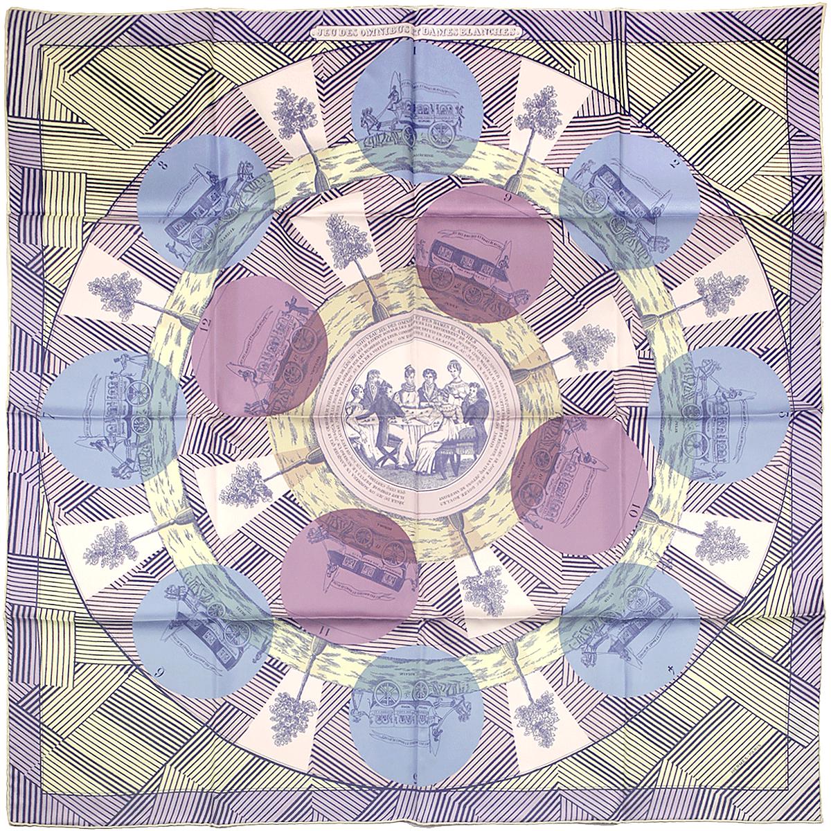 Hermes Scarf "Jeu des Omnibus Remix" by Giancarlo Pagni 90cm Silk | Foulard Carre