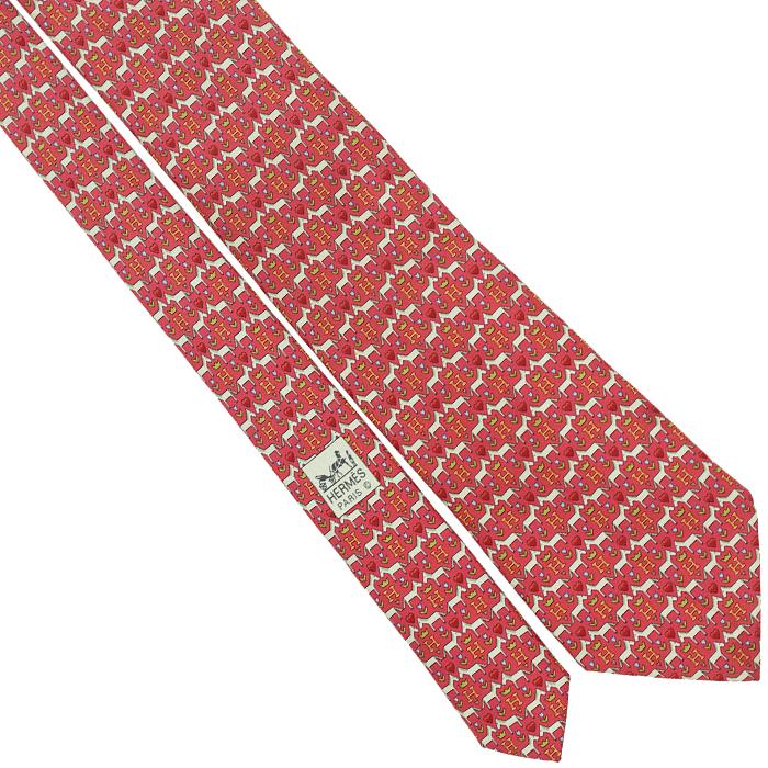 Hermes Men's Silk Tie Classic Horses <3 H Pattern 7931