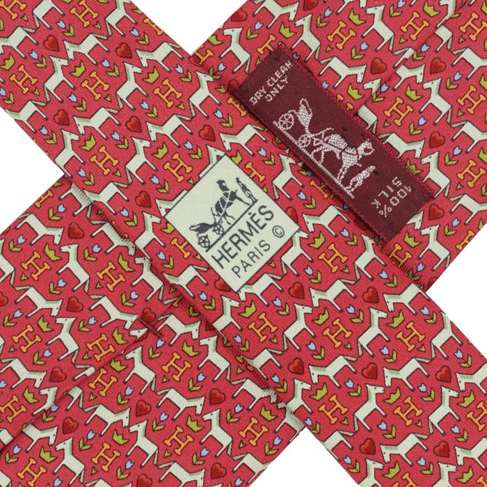 Hermes Men's Silk Tie Classic Horses <3 H Pattern 7931