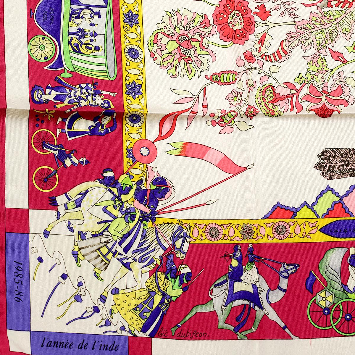 Hermes Scarf "Fantaisies Indiennes" by Loïc Dubigeon 90cm Silk | Carre Foulard