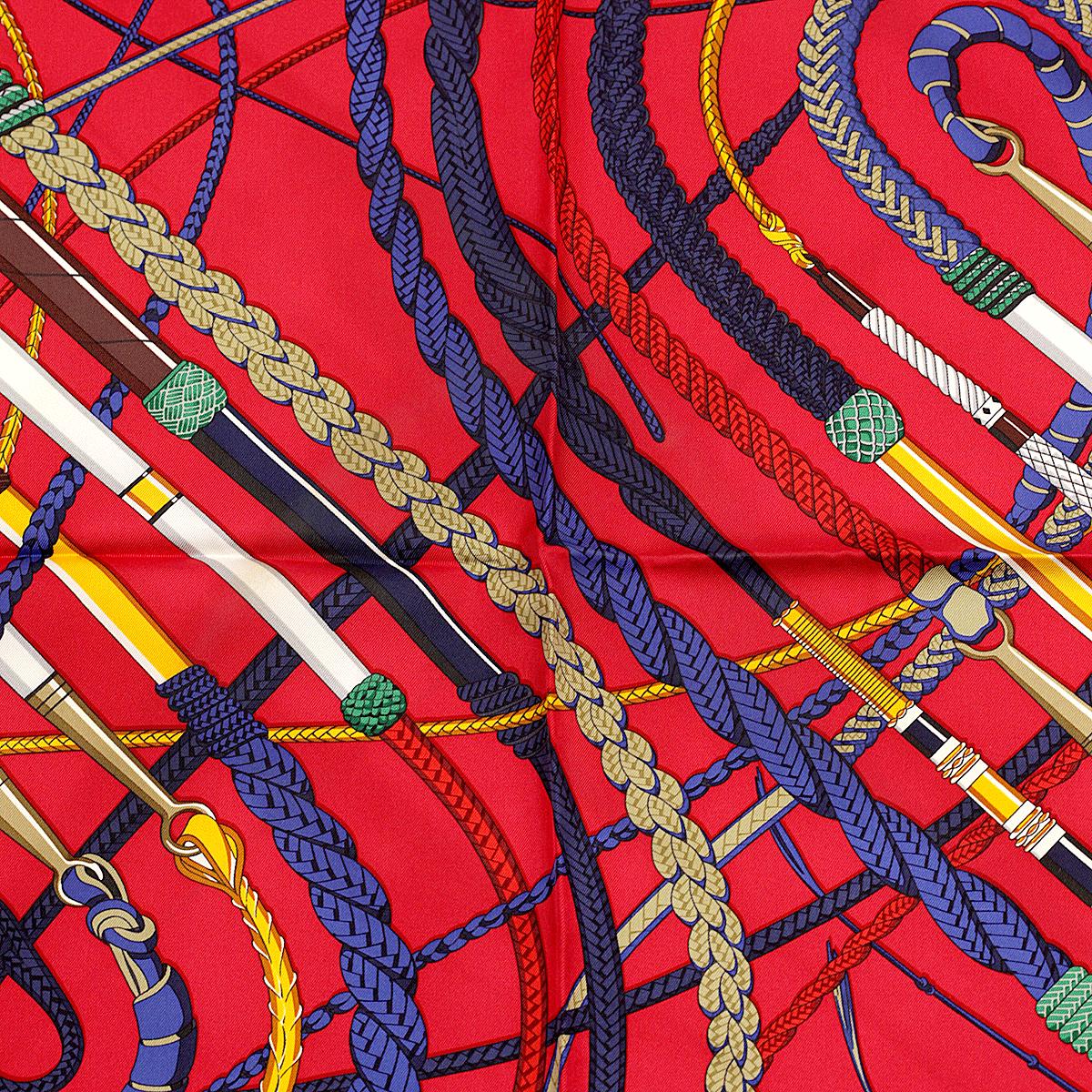 Hermes Scarf "Fouets et Badines" by Virginie Jamin 90cm Silk | Foulard Carre