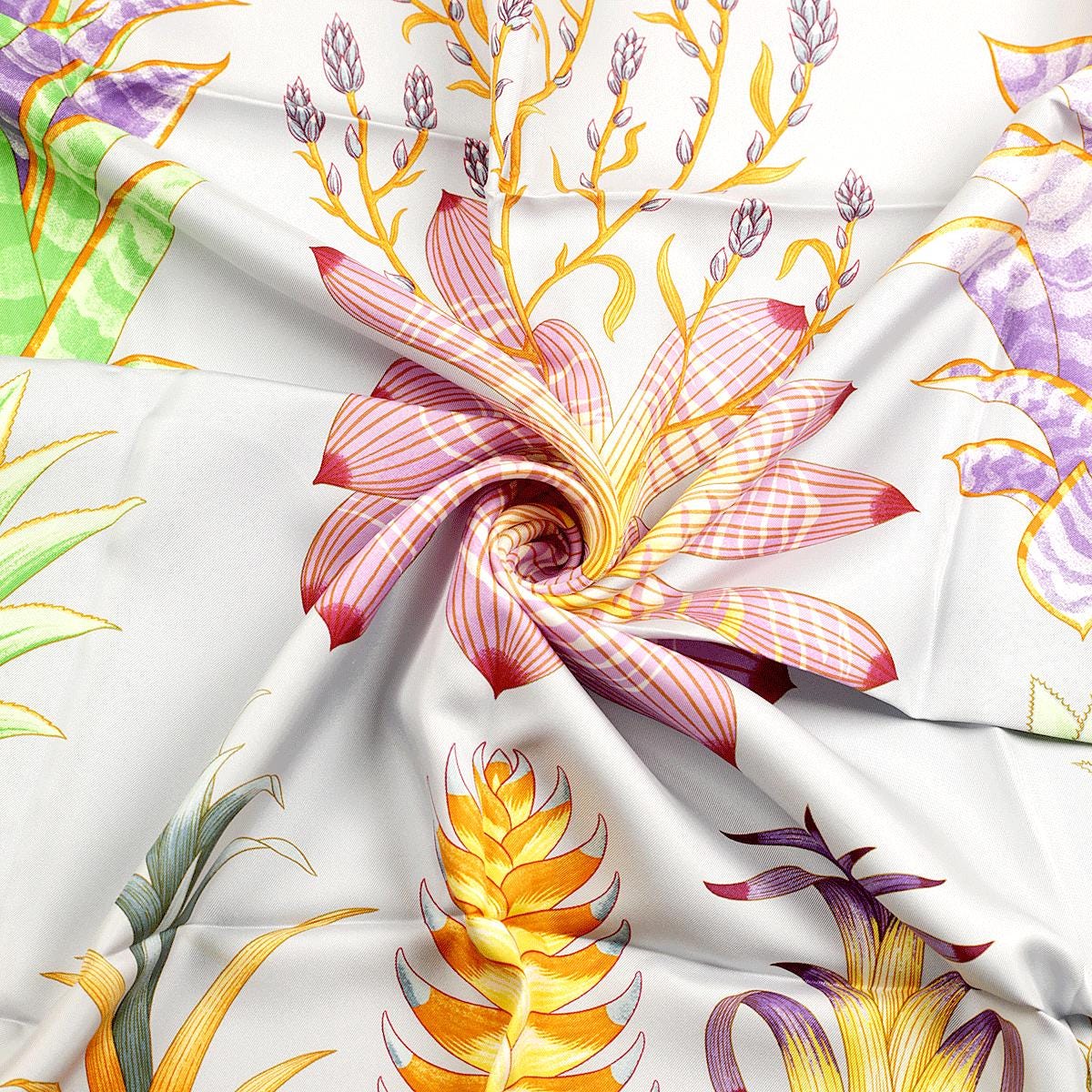 Hermes Scarf "Index Bromeliaceae" by Katie Scott 90cm Silk | Carre Foulard NWT