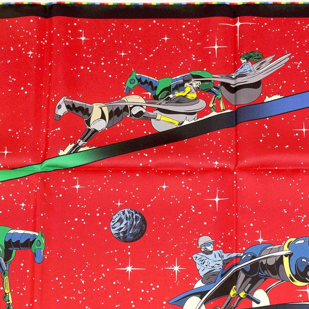 Hermes Scarf "Space Derby" by Ugo Bienvenu 90cm Silk | Carre Foulard