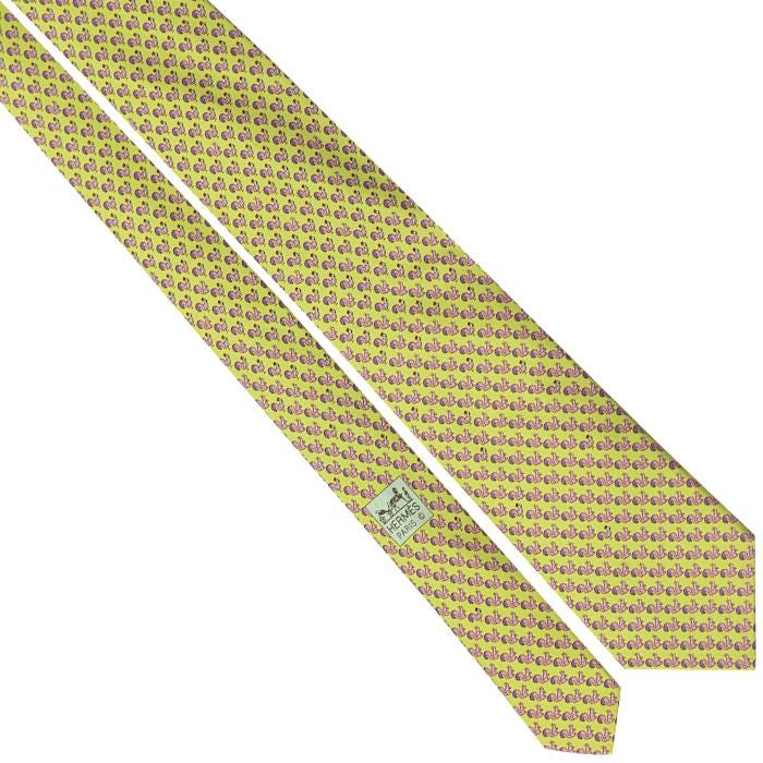 Hermes Men's Silk Tie Whimsical Squirrels Pattern 605720 | Necktie Cravate