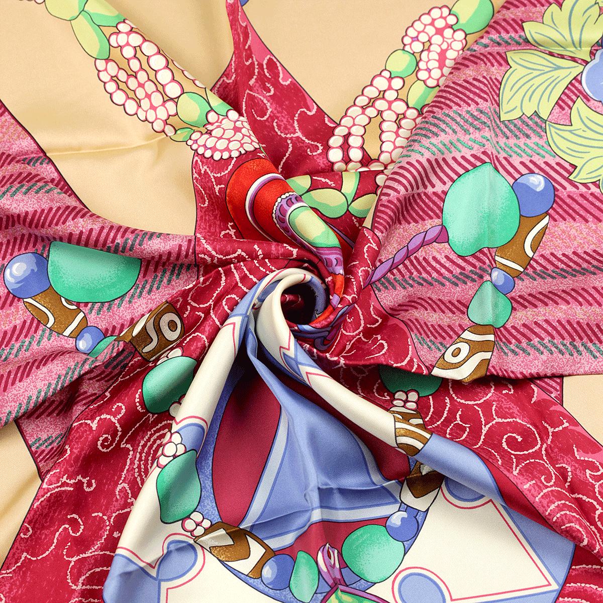 13993 Hermes カレ90 TIBET チベット スカーフ シルク 黒