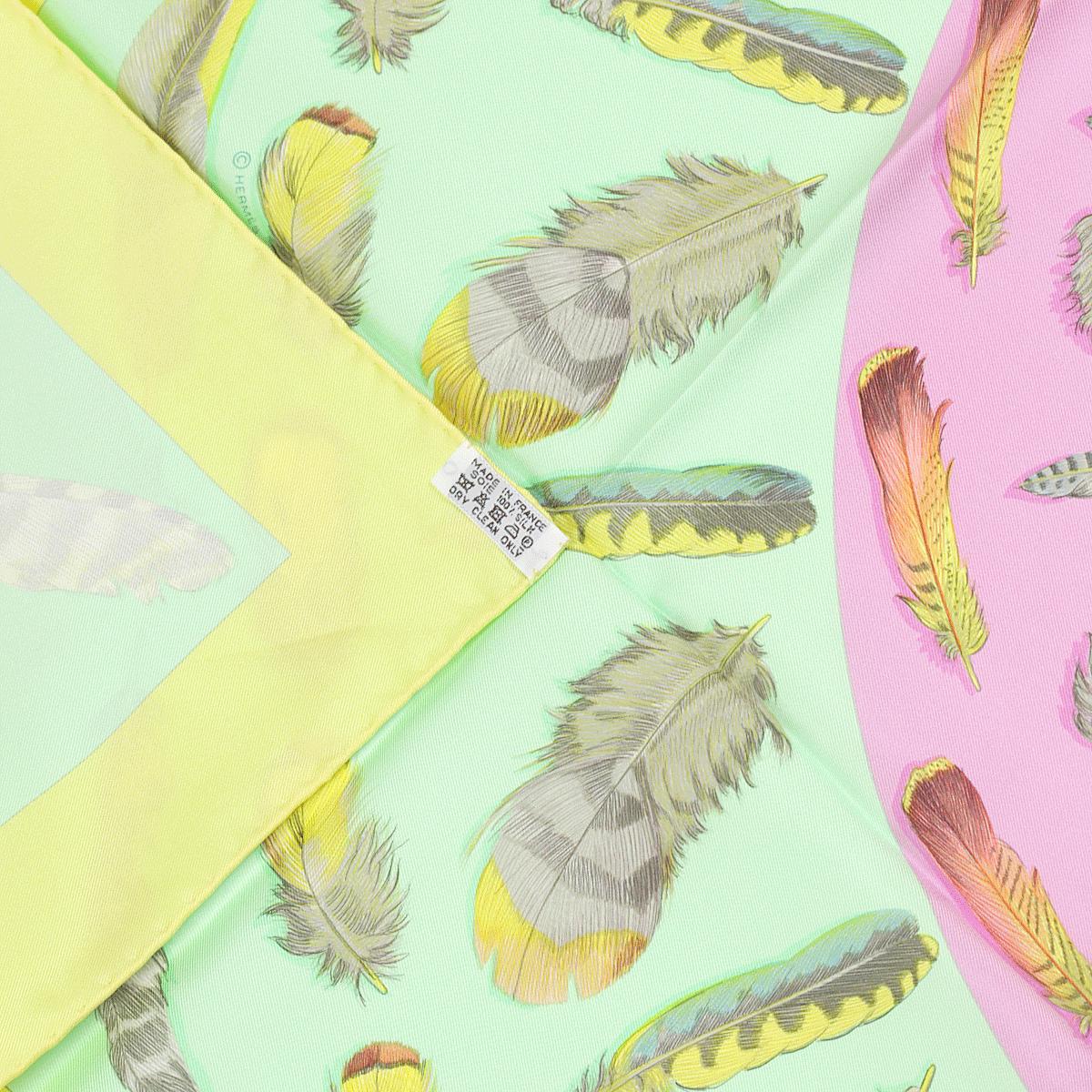 Hermes Scarf "Plumes II" by Henri de Linares 90cm Silk | Carre Foulard