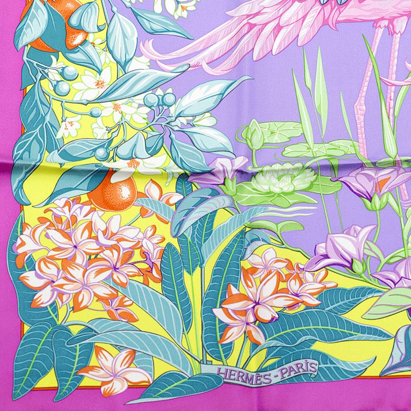 Hermes Scarf "Flamingo Party" by Laurence Bourthoumieux 90cm Silk | Carre Foulard