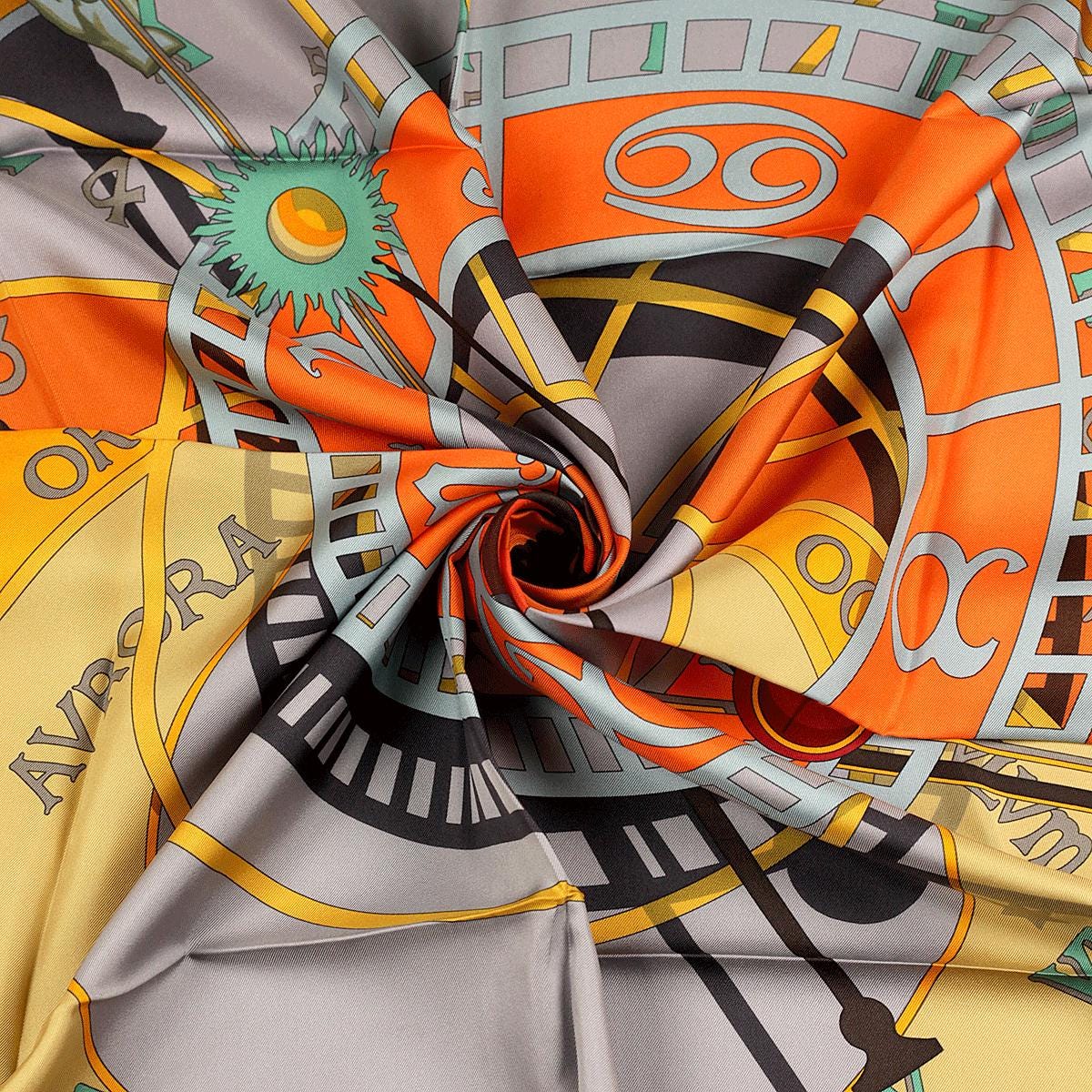 Hermes Scarf "Mecanique du Temps" by Loic Dubigeon 90cm Silk | Carre