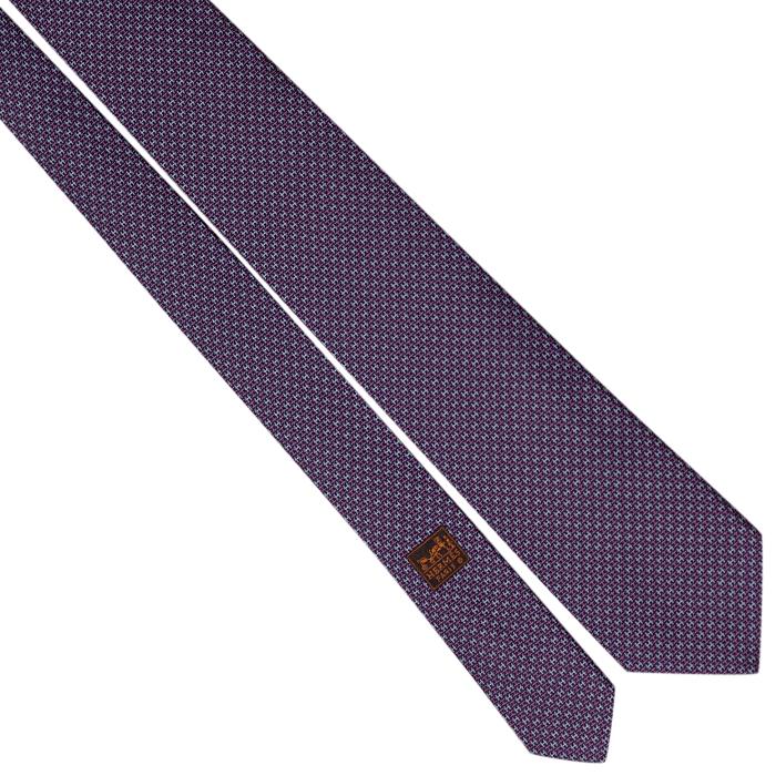 Hermes Men's Silk Tie Heavy Twill Geometric Pattern 659224T | Necktie Cravate